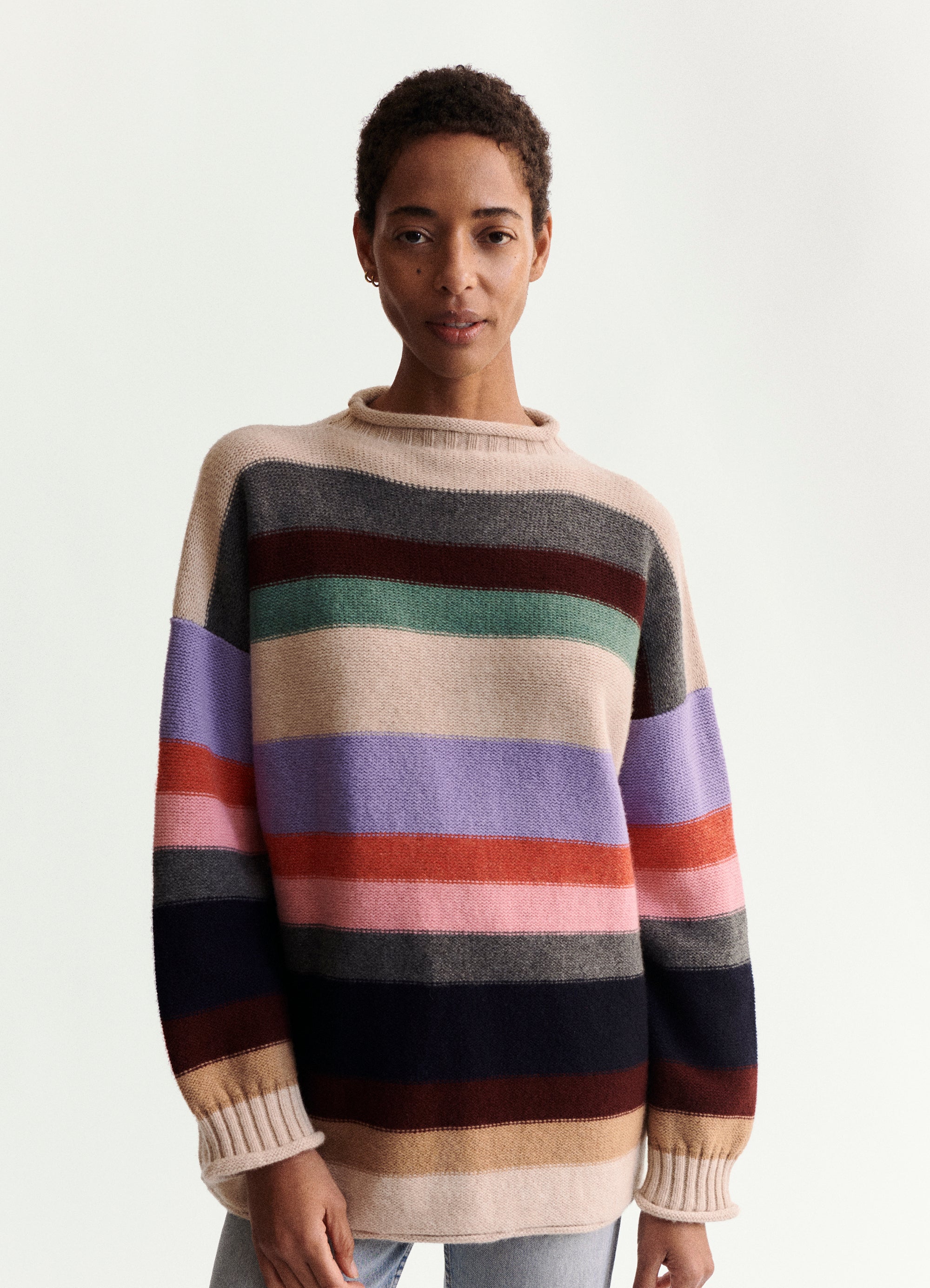 Winter Market Alva Striped Boatneck in Oatmeal Stripe