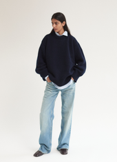 Caragh Chunky Crewneck in Navy