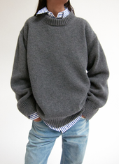 Caragh Chunky Crewneck in Derby Grey