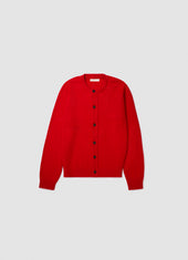 Mens Carrick Crewneck Cardigan in Poppy Red