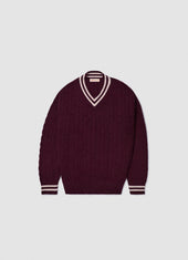 Mens Carlow Cricket Cable in Burgundy