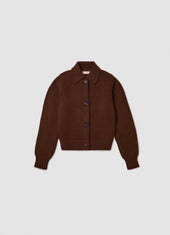 Winny Collared Jacket in Dark Brown