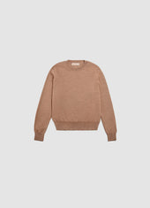 Nora Fine Knit Merino Crewneck in Camel